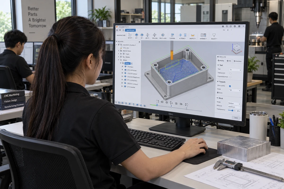 ภาพประกอบการเขียนทางเดินเครื่องมือใน Autodesk Fusion Manufacture