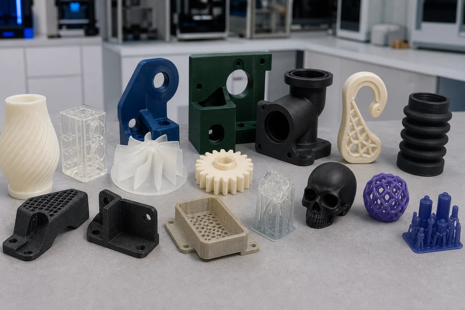 ตัวอย่างชิ้นงานพิมพ์ 3D แบบ FDM และเรซิ่น