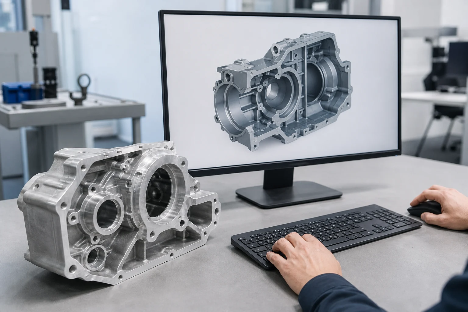 ชิ้นส่วนวิศวกรรมวางคู่กับ CAD ที่สร้างใหม่และแก้ไขได้